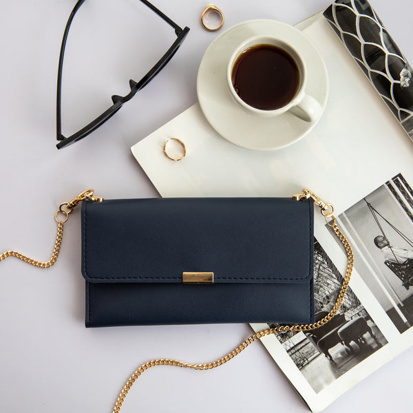 Sasha Crossbody Wallet - Navy